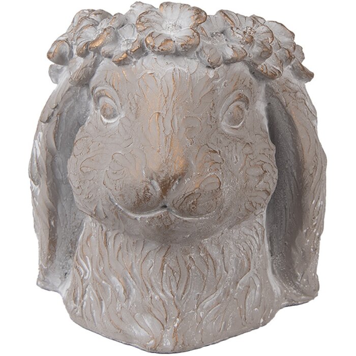 Clayre & Eef 6TE0556M Vaso di fiori Coniglio Beige Oro 16x18x18 cm