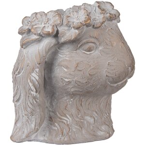 Clayre & Eef 6TE0556M Vaso di fiori Coniglio Beige Oro 16x18x18 cm