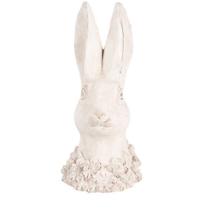 Clayre & Eef 6TE0558 Coniglio decorativo beige 11x11x24 cm Figurina in pietra antica