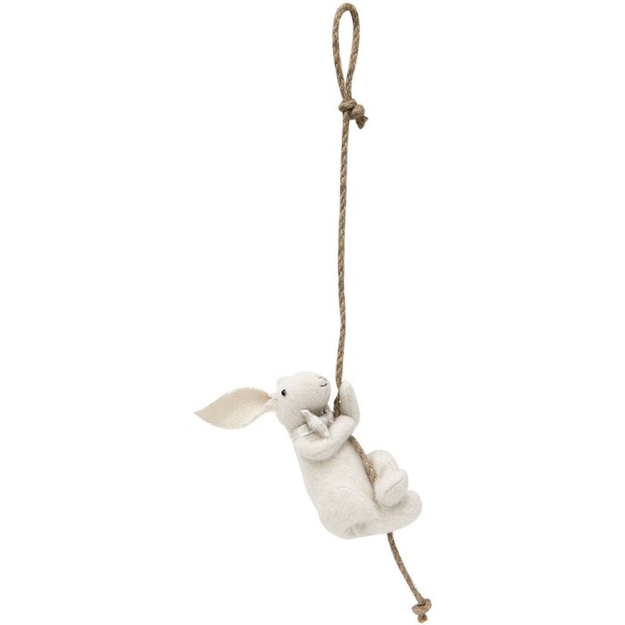 Clayre & Eef TW0620 Coniglio decorativo bianco 8x9x16/50 cm