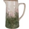 Clayre & Eef 6CE2016L Brocca da decorazione in ceramica beige verde 21x14x26 cm