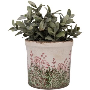 Clayre & Eef 6CE2017M Vaso da fiori in ceramica beige...