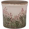 Clayre & Eef 6CE2017S Vaso da fiori in ceramica beige verde Ø 13x12 cm Stile country
