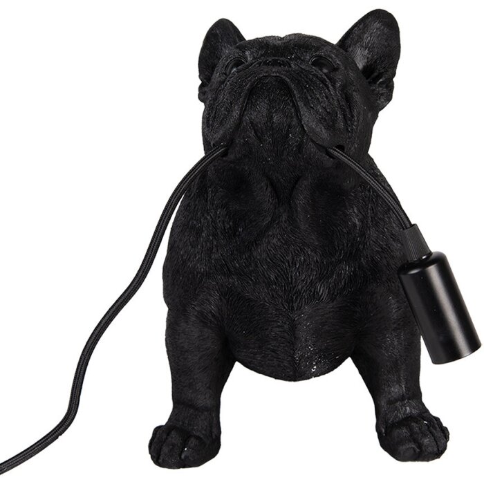 Clayre & Eef 6LMP794 Lampada da tavolo Bulldog nero 35x19x28 cm E14 40W