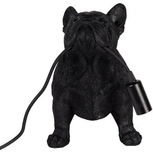 Clayre & Eef 6LMP794 Lampada da tavolo Bulldog nero 35x19x28 cm E14 40W