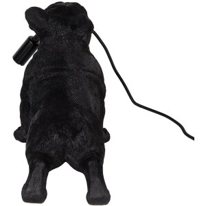 Clayre & Eef 6LMP794 Lampada da tavolo Bulldog nero 35x19x28 cm E14 40W