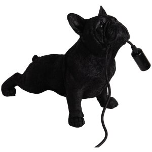 Clayre & Eef 6LMP794 Lampada da tavolo Bulldog nero 35x19x28 cm E14 40W