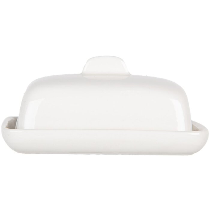 Clayre & Eef 6CE2045 Burriera in ceramica bianca 9x8x5 cm