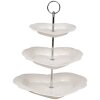 Clayre & Eef 6CE2048 Etagere in ceramica bianca Ø 26x31 cm Stile romantico
