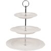 Clayre & Eef 6CE2049 Etagere in ceramica bianca Ø 26x31 cm Stile country