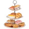 Clayre & Eef 6CE2049 Etagere in ceramica bianca Ø 26x31 cm Stile country