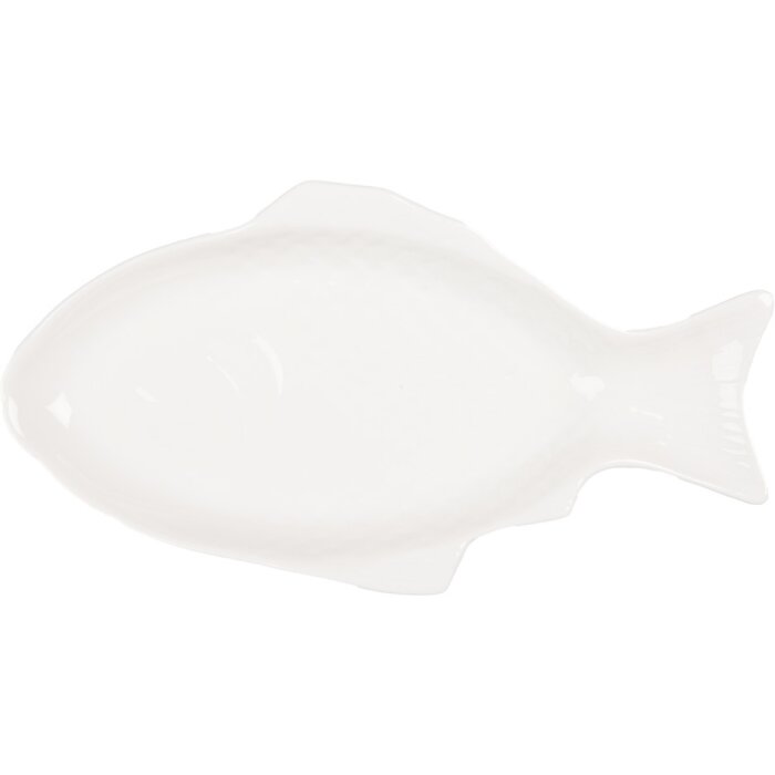 Clayre & Eef 6CEBO0199L Ciotola Pesce Bianco 48x26x5 cm 925 ml