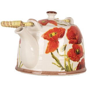 Clayre & Eef 6CETE0171 Teiera Papaveri in ceramica...