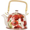 Clayre & Eef 6CETE0171 Teiera Papaveri in ceramica 800 ml Retro Vintage