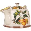 Clayre & Eef 6CETE0174 Teiera in ceramica bianco giallo 800 ml Retro