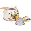 Clayre & Eef 6CETE0177 Teiera in ceramica bianca gialla 800 ml Retro Vintage