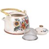 Clayre & Eef 6CETE0178 Teiera in ceramica 800 ml bianco blu stile vintage