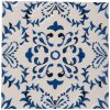 Clayre & Eef 6CE2053 Tappetino per padella in ceramica bianco blu 15x15 cm Retro