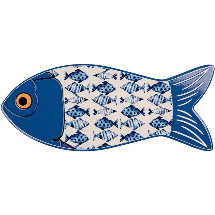 Clayre & Eef 6CE2059 Pan Mat Blu Bianco 12x30x1 cm Ceramica