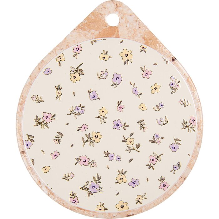Clayre & Eef 6CE2060 Tappetino per padella in ceramica beige arancione 20x23 cm