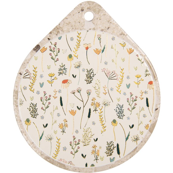 Clayre & Eef 6CE2063 Tappetino in ceramica beige giallo 20x23 cm Stile country