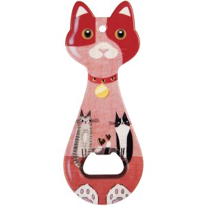 Clayre & Eef 6CE2066 Apribottiglie Gatto Rosso 5x14x1...