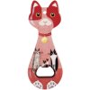 Clayre & Eef 6CE2066 Apribottiglie Gatto Rosso 5x14x1 cm Ceramica Stile Country
