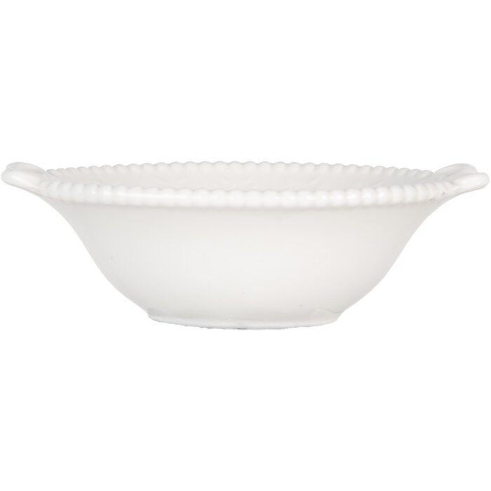 Clayre & Eef 6CEBO0200M Ciotola 12x8x4 cm 75 ml in ceramica bianca stile country