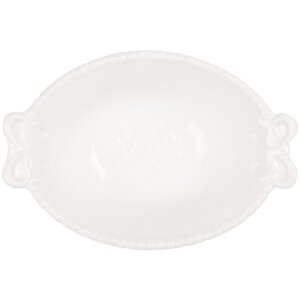 Clayre & Eef 6CEBO0200M Ciotola 12x8x4 cm 75 ml in ceramica bianca stile country