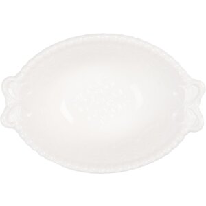 Clayre & Eef 6CEBO0200S Ciotola in ceramica 9x6x3 cm 25 ml Bianco Stile Country