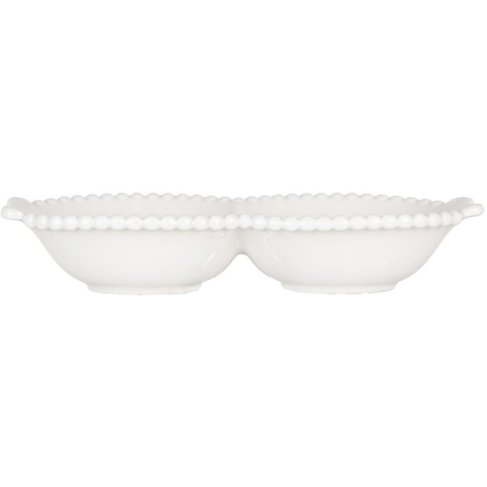 Clayre & Eef 6CEBO0202M Ciotola Bianca 18x7x3 cm 75 ml Ceramica Stile Country