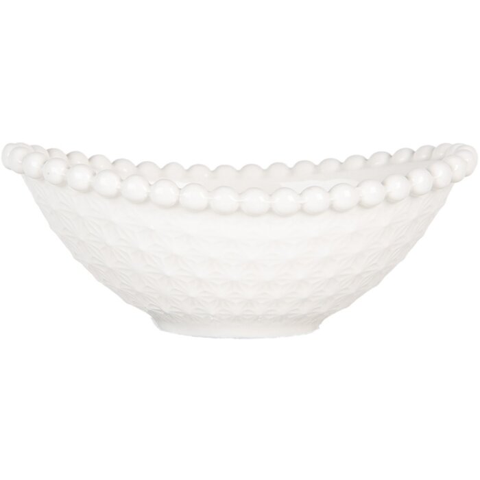 Clayre & Eef 6CEBO0204 Ciotola bianca 12x8x4 cm 75 ml