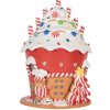 Clayre & Eef 66029 Casetta decorativa con LED rosso bianco 23x23x32 cm