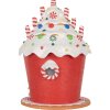 Clayre & Eef 66029 Casetta decorativa con LED rosso bianco 23x23x32 cm