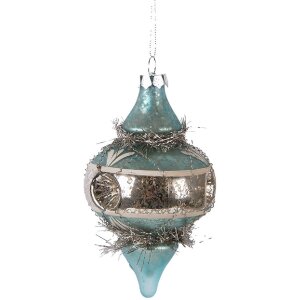 Clayre & Eef 65997 Ciondolo natalizio in vetro blu...
