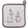 Clayre & Eef BNS45 Portapentole 20x20 cm Beige Grigio con motivo di coniglietto