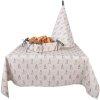 Clayre & Eef BNS47 Cestino per il pane 35x35x8 cm Beige Grigio con motivo a coniglietto
