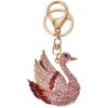 Juleeze JZKC0171 Portachiavi cigno oro rosa strass 5x2x6 cm