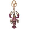 Juleeze JZKC0172 Portachiavi aragosta color oro con strass viola