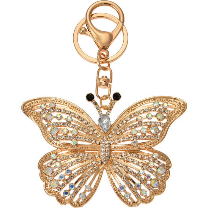 Juleeze JZKC0175 Portachiavi farfalla color oro 6x2x8 cm