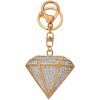 Juleeze JZKC0181 Portachiavi in ferro bianco oro 5x2x6 cm cristalli diamantati