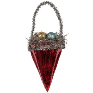 Ciondolo natalizio Clayre & Eef in vetro rosso...