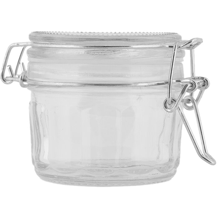 Clayre & Eef 6GL5034 Vasetto con coperchio 10x7x6 cm in vetro stile country
