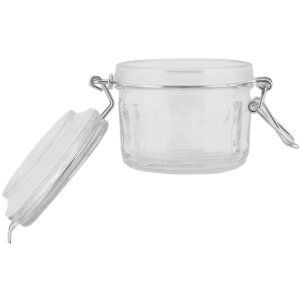Clayre & Eef 6GL5034 Vasetto con coperchio 10x7x6 cm in vetro stile country