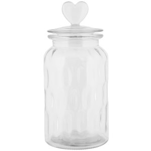 Vasetto Clayre & Eef con coperchio a cuore Ø 11x24 cm stile country