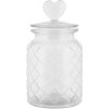 Barattolo Clayre & Eef con coperchio a cuore Ø 11x20 cm in vetro stile country
