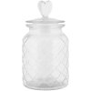 Barattolo Clayre & Eef con coperchio a cuore Ø 11x20 cm in vetro stile country