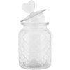 Barattolo Clayre & Eef con coperchio a cuore Ø 11x20 cm in vetro stile country