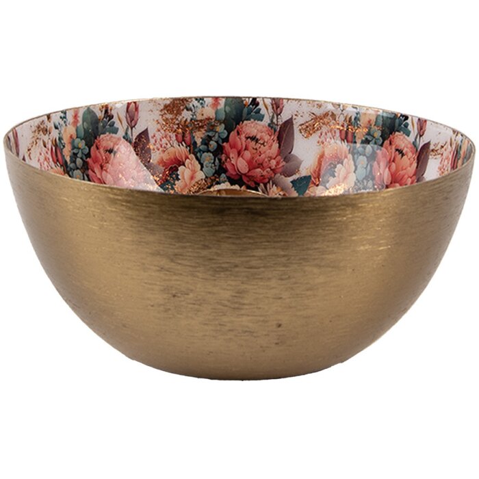 Clayre & Eef 65882 Candeliere oro 14 cm design romantico in ferro