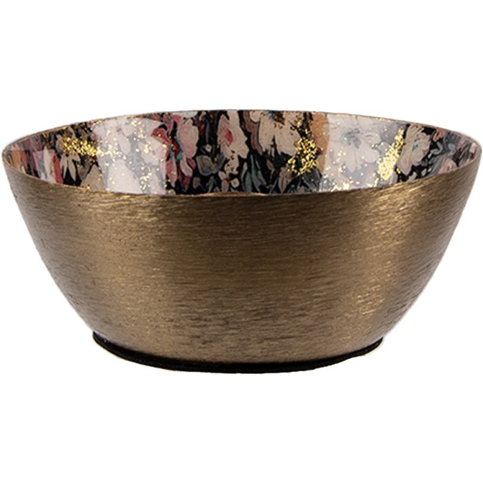 Clayre & Eef 65883 Candeliere oro 11 cm floreale in ferro